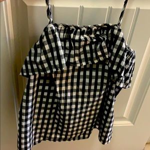 Black and white gingham tank top